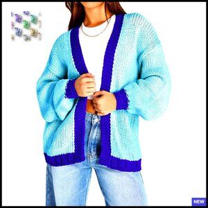 Oversized Chunky Knit Cardigan Open Front Long Coatigan Fall Winter Sweater
